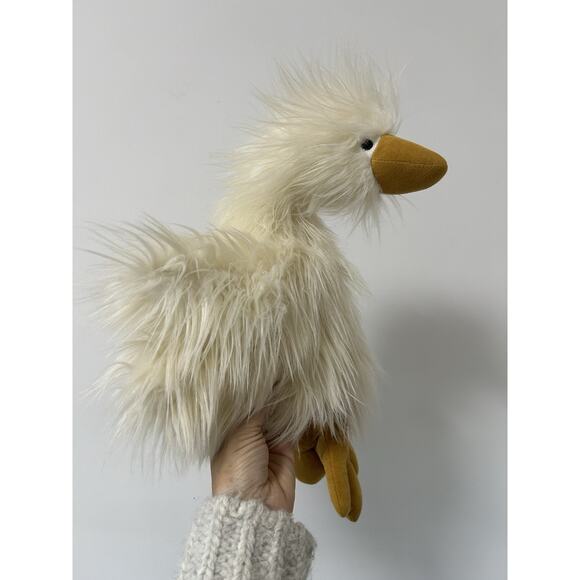 Jellycat London Dixie Duck Fluffy White Soft Stuffed Animal Plush Toy 15" - Picture 3 of 6